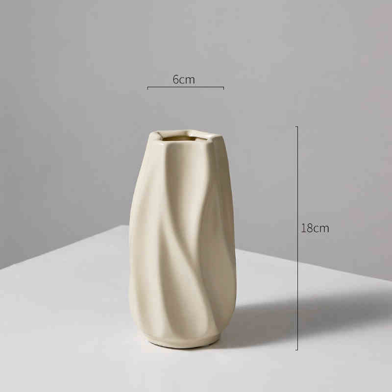 Elysian cream sculptural vase
