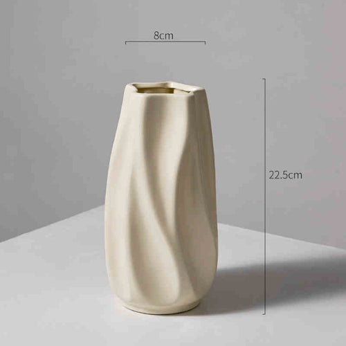 Elysian cream sculptural vase