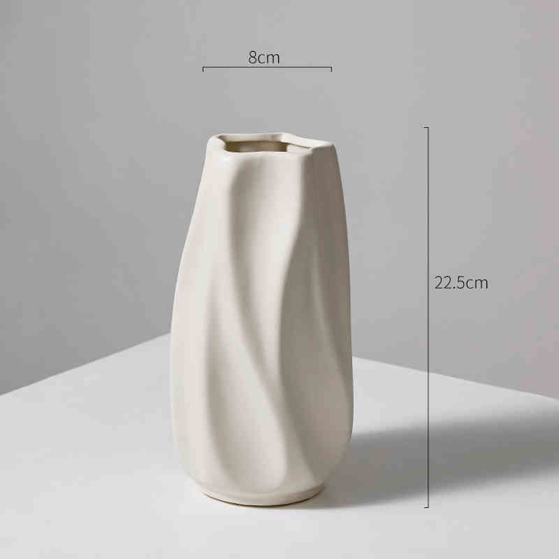 Elysian cream sculptural vase